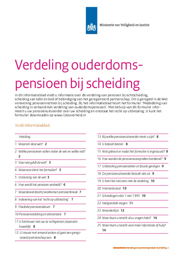 Brochure pensioenverevening